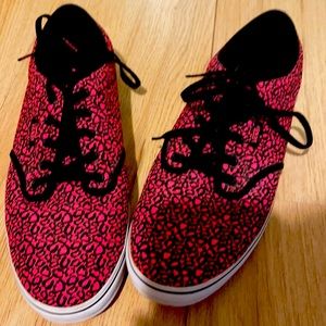 Vans pink leopard print shoes